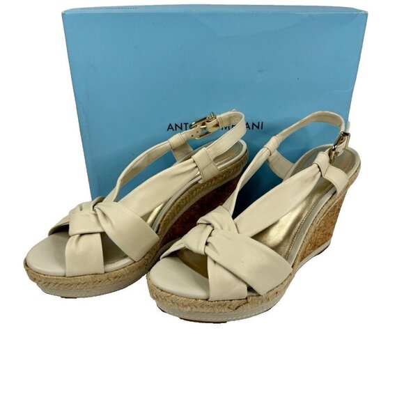 ANTONIO MELANI Shoes - Antonio Melani Meyer Cork Wedge Sandal Off White New in Box Women's Size 9M READ